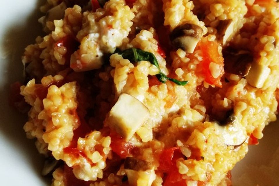 Bulgur - Tomaten - Feta - Pfanne