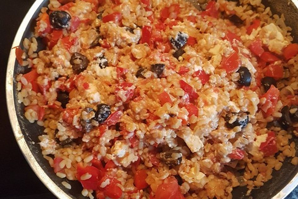 Bulgur - Tomaten - Feta - Pfanne