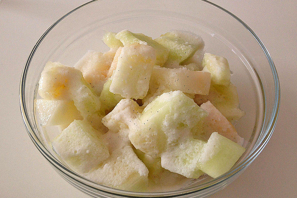 Honigmelone mit Kokosmilch