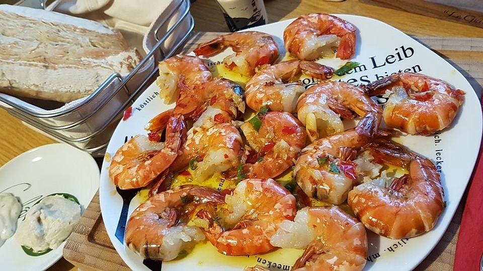 Garnelen in Knoblauchöl