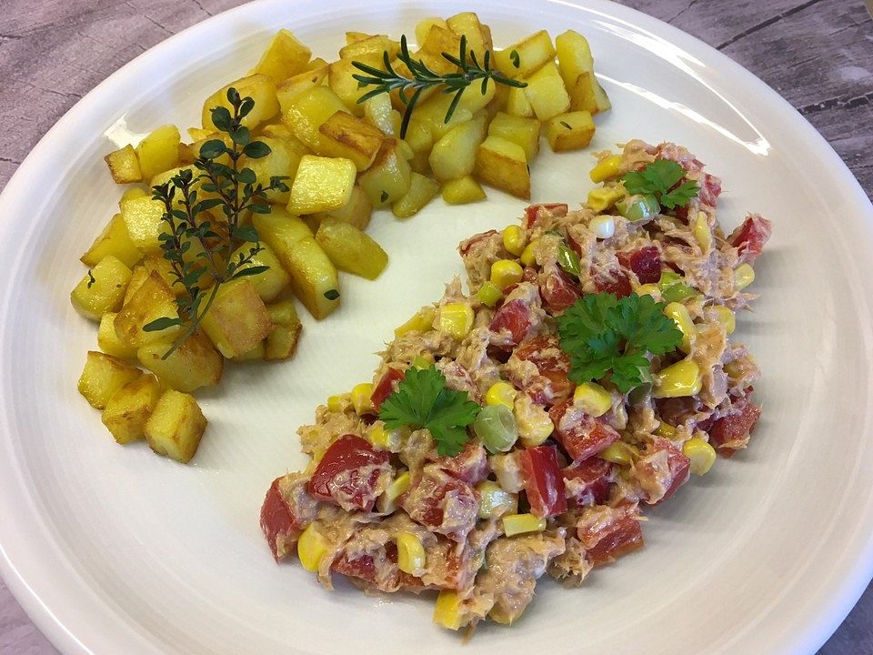 Thunfischsalat mit Paprika und Mais von Loena| Chefkoch