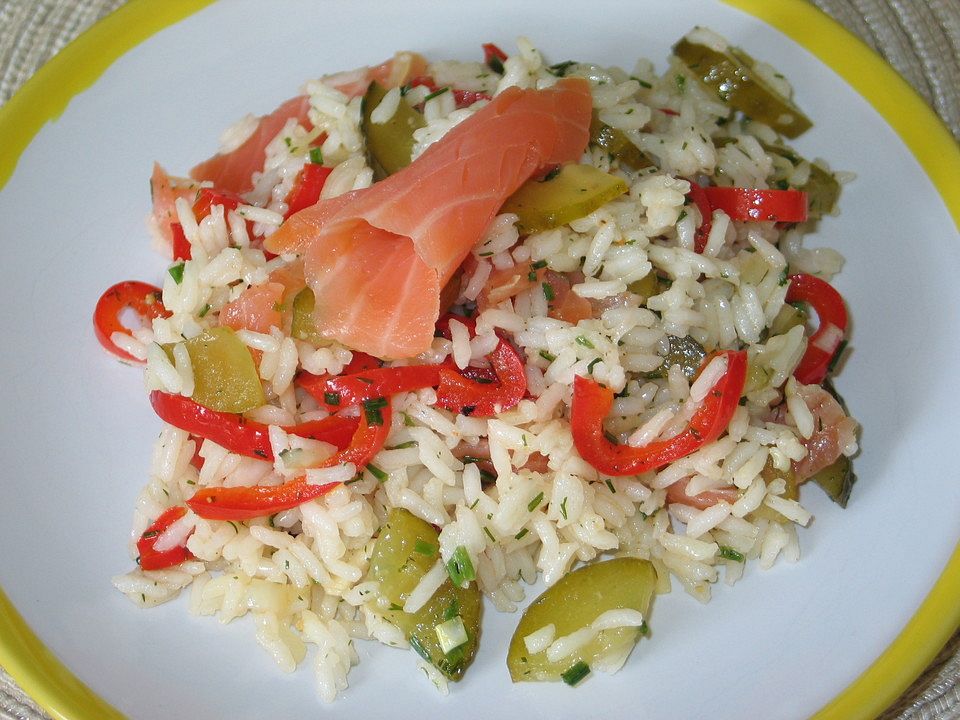 Pikanter Reis - Salat mit Räucherfisch von Bärchenmama| Chefkoch