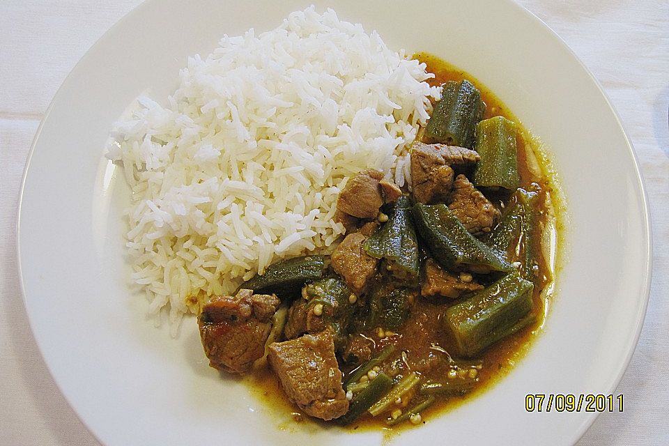 Hammelragout mit Okra