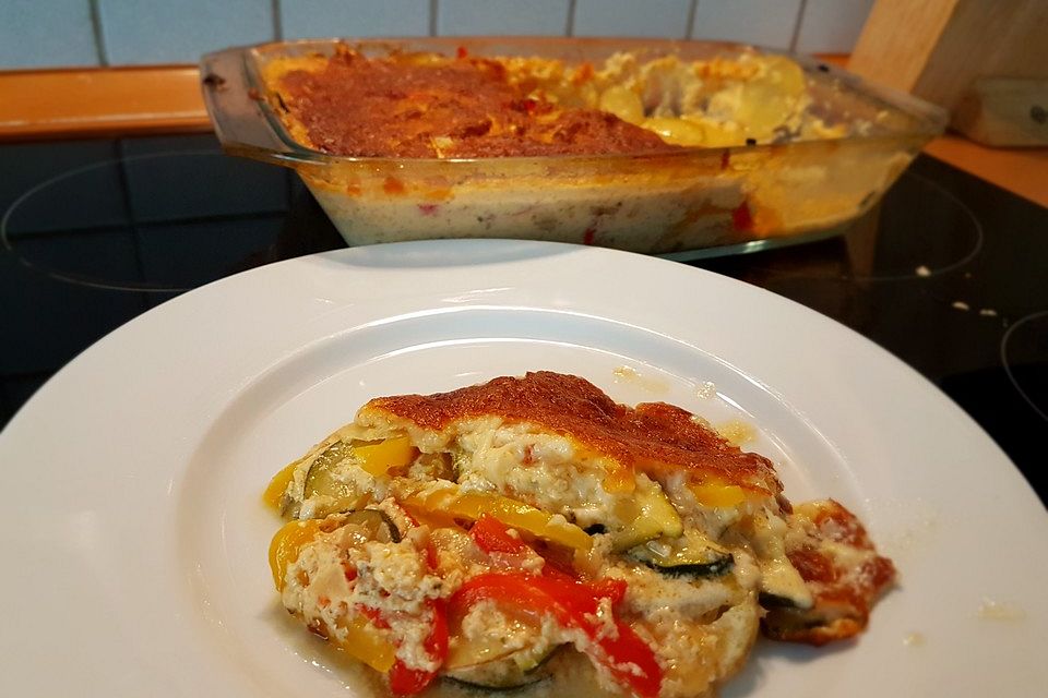 Zucchini - Paprika - Kartoffel - Auflauf