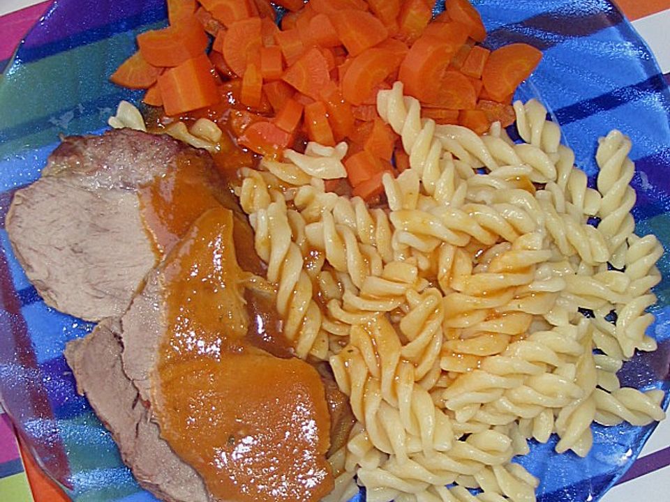 Schweinebraten mit Karotten und Tomaten von wuschel | Chefkoch