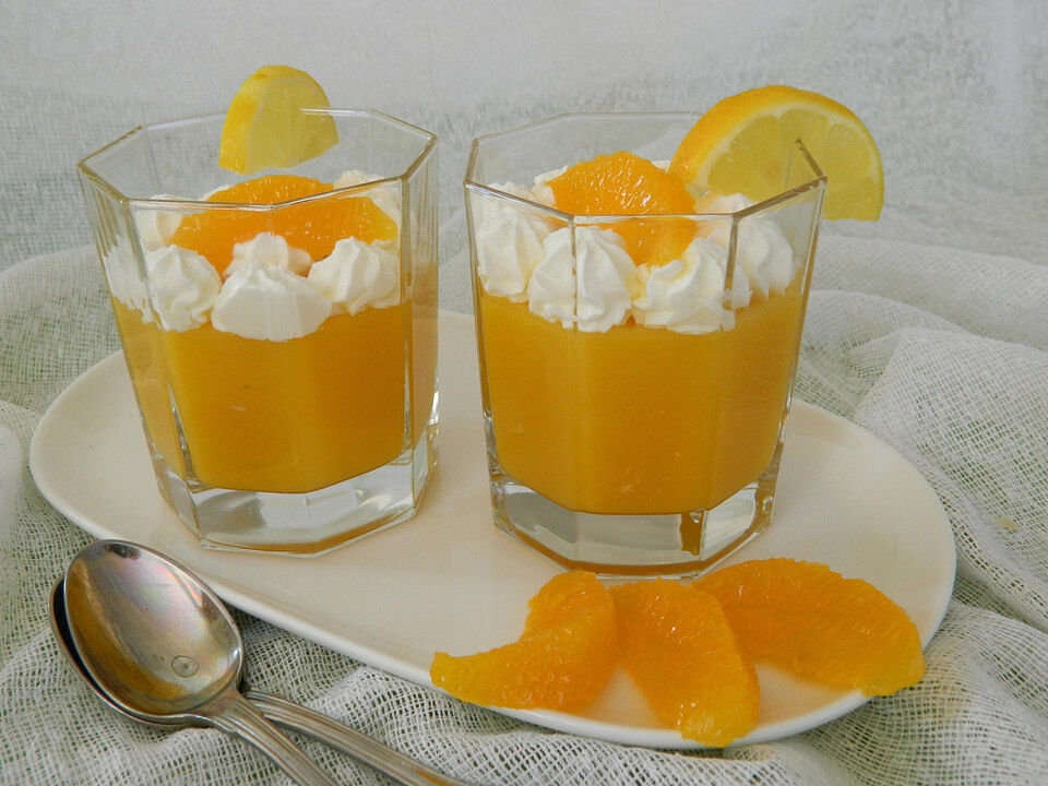 Orangenpudding mit Sahne von Pauletta| Chefkoch