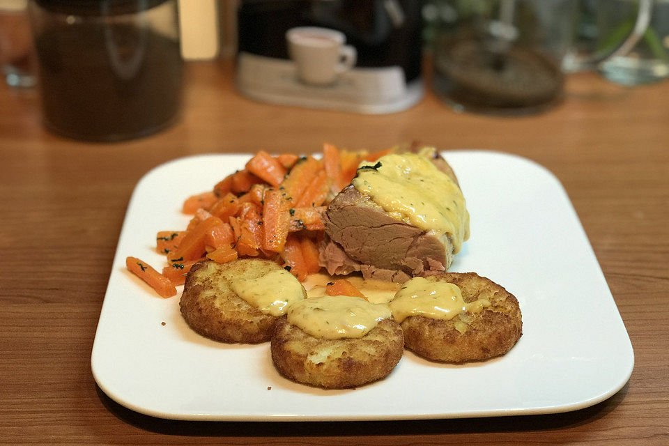 Schweinefilet in Käsesauce