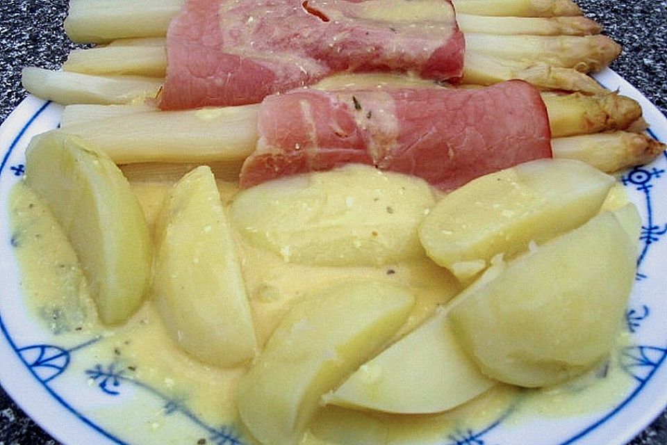 Spargelpäckchen mit Wiemys leichter Hollandaise Spargelpäckchen mit Wiemys leichter Hollandaise