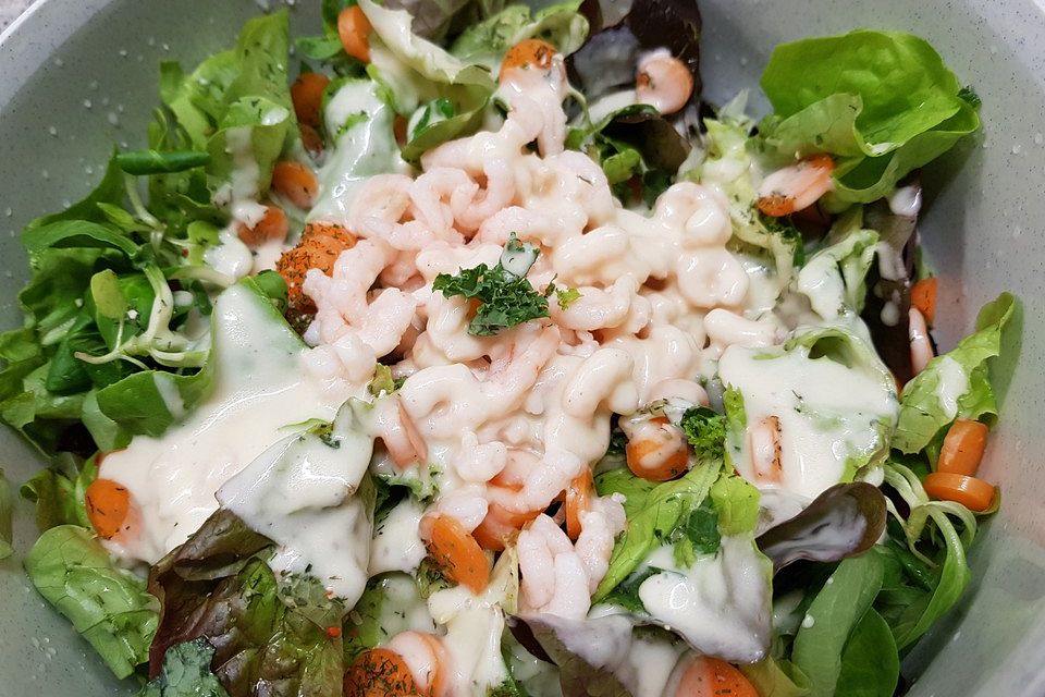 Krabbensalat mit Creme fraiche - Dressing