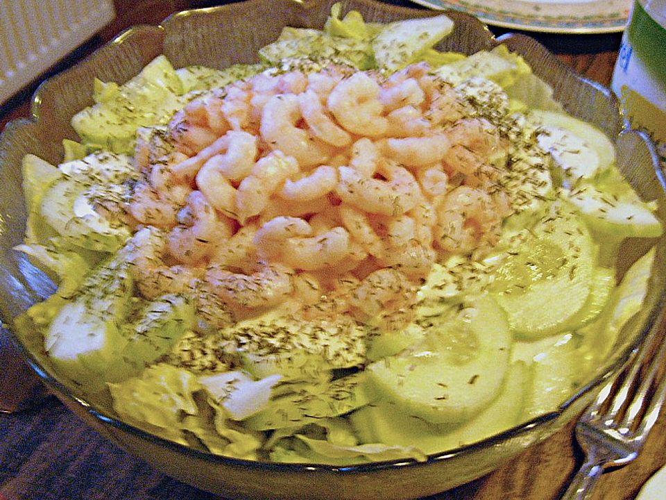Shrimps - Salat mit Gurke und Dill - Sahne - Soße von Bärchenmama| Chefkoch