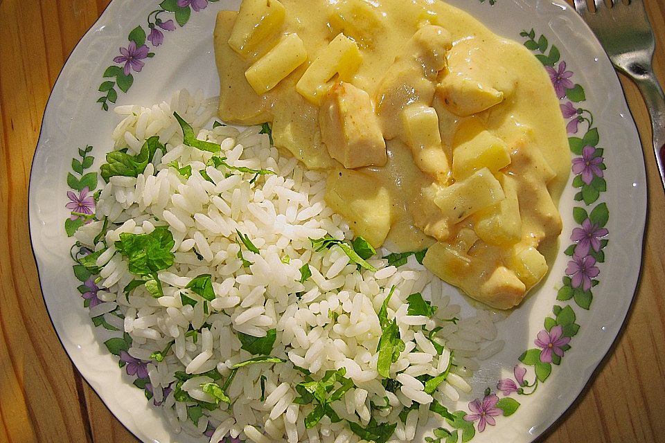 Curryhuhn mit Ananas