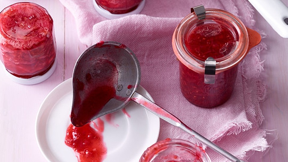 Rhabarber-Himbeer-Vanille-Marmelade von Käferblau