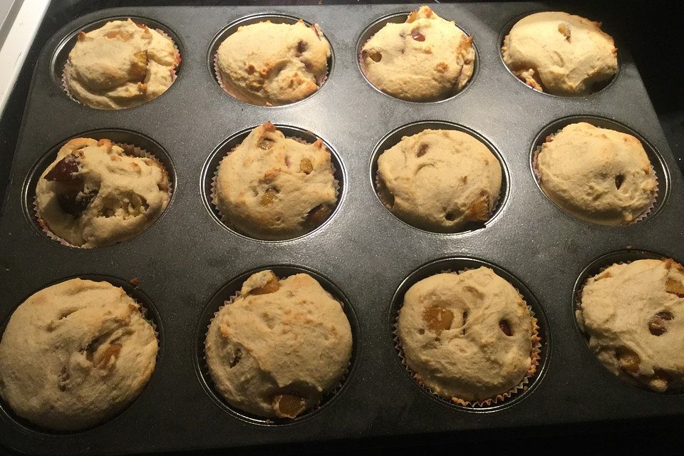 Saftige Pflaumenmuffins