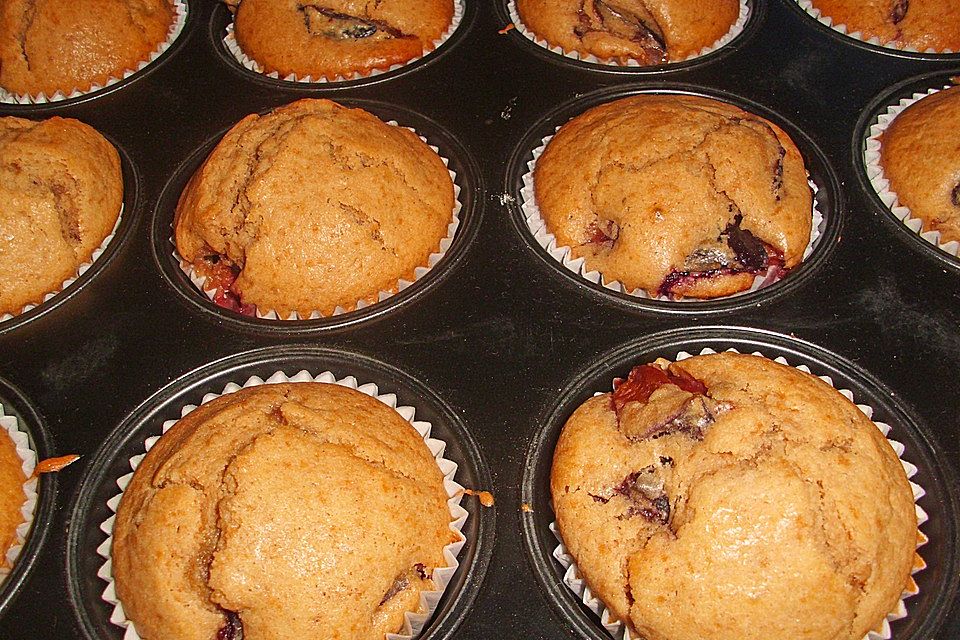 Saftige Pflaumenmuffins