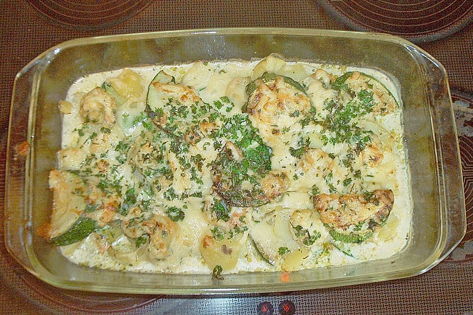 Garnelen - Kartoffel - Gratin