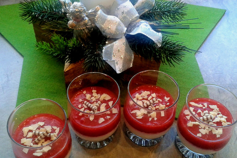 Panna cotta mit Erdbeersauce