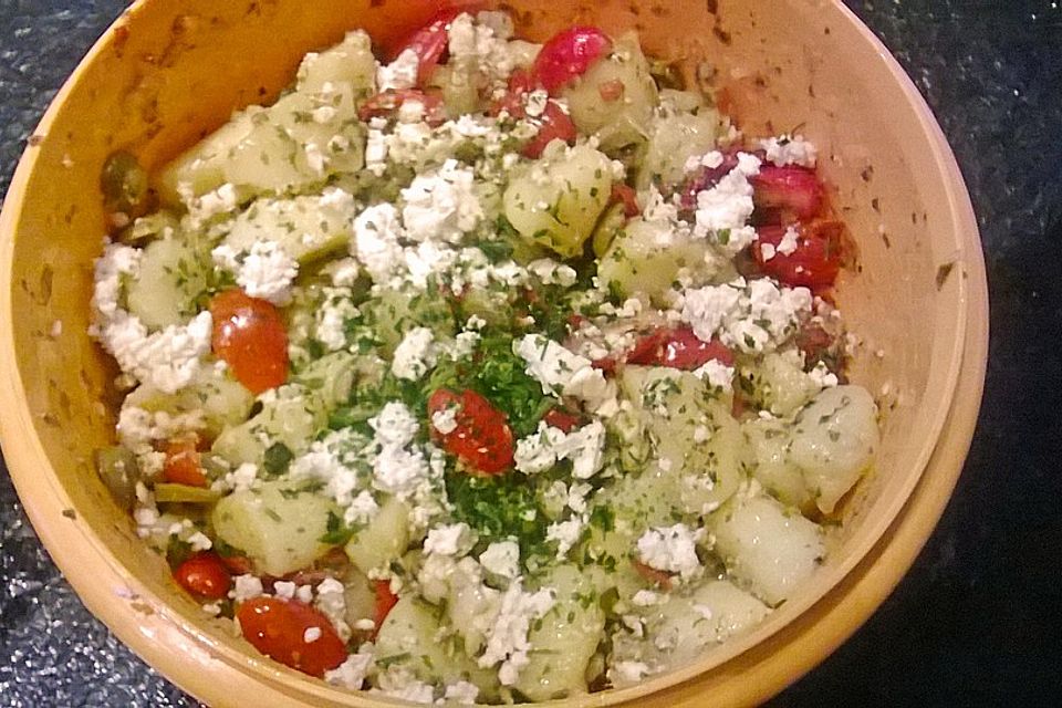 Kartoffel-Tomaten-Salat mit Pesto-Vinaigrette