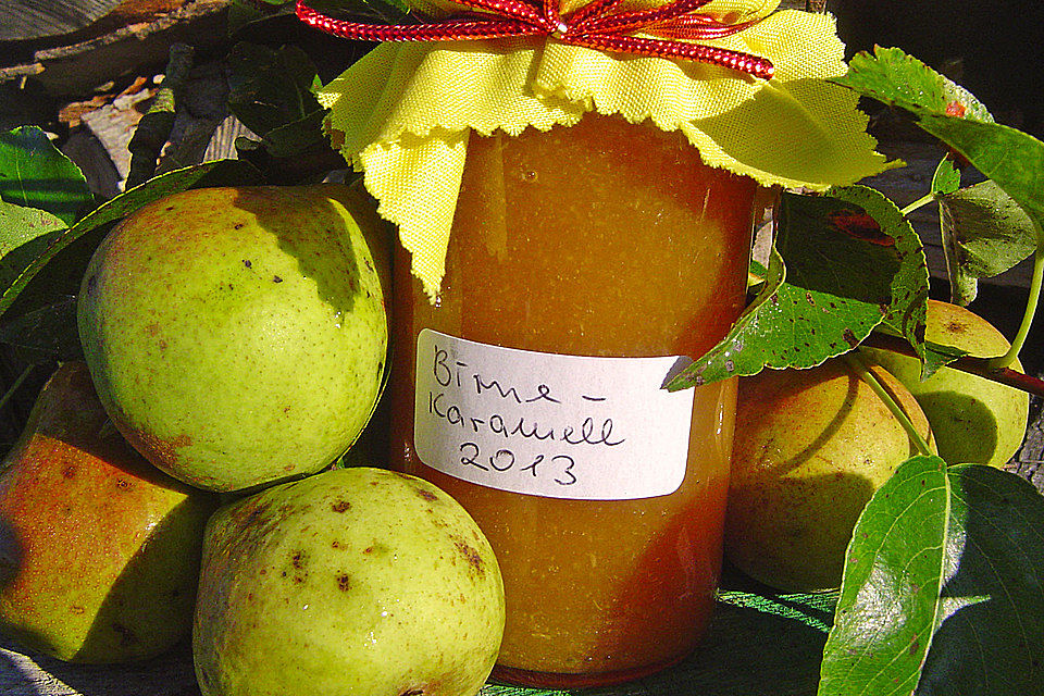 Birnenmarmelade mit Karamell