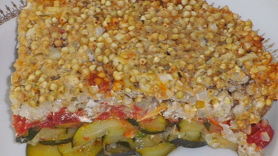 Zucchini mit Buchweizen - Käsekruste von hausmittelchen Zucchini mit Buchweizen - Käsekruste von hausmittelchen