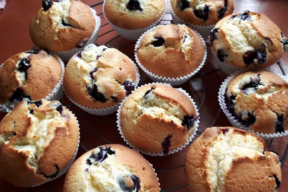 Weiße Schokoladen - Blaubeer Muffins