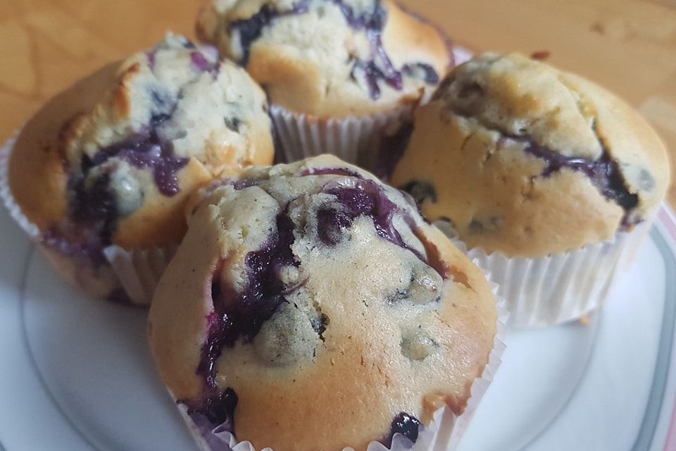 Weiße Schokoladen - Blaubeer Muffins