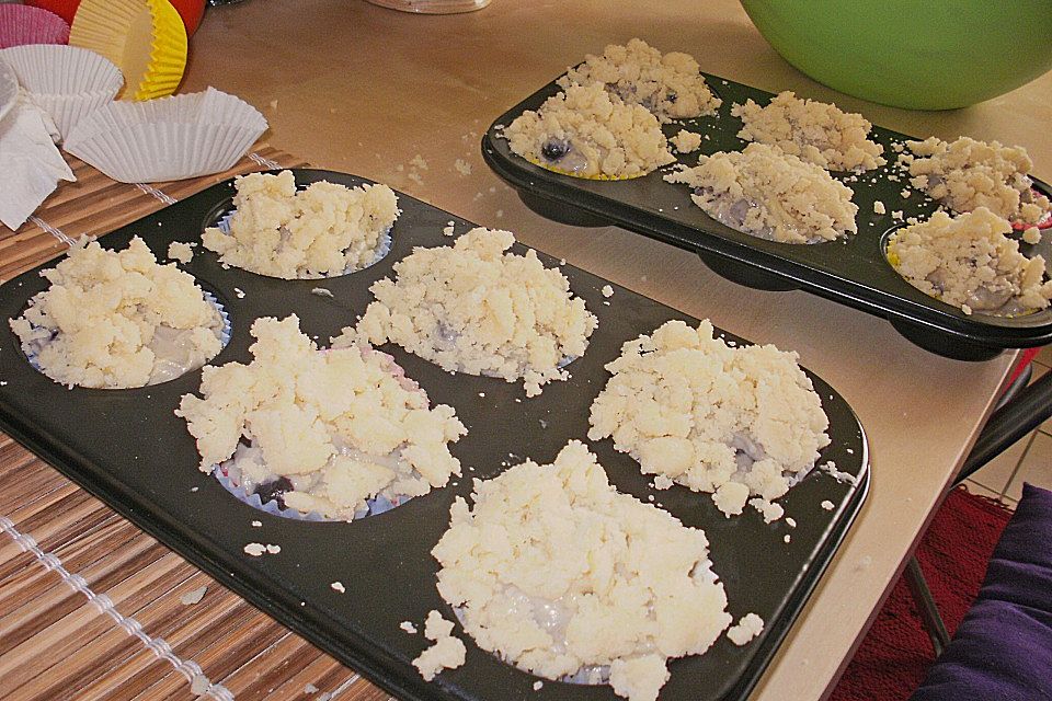 Weiße Schokoladen - Blaubeer Muffins