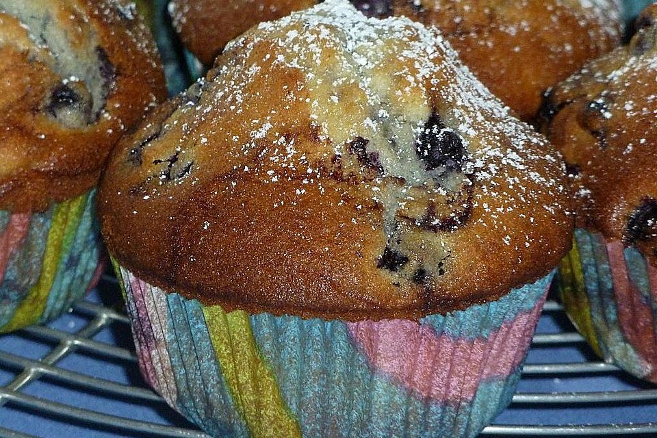 Weiße Schokoladen - Blaubeer Muffins