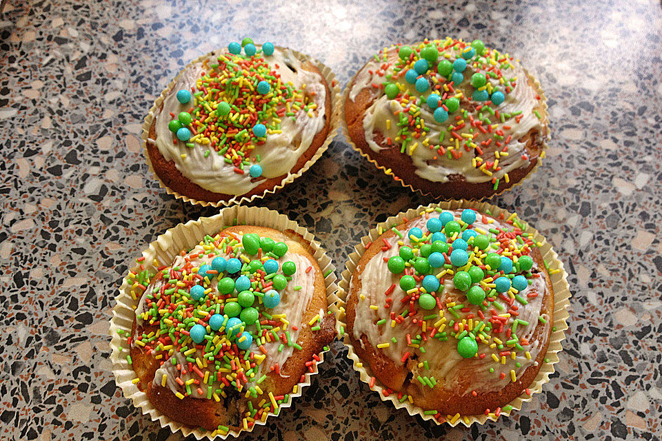 Weiße Schokoladen - Blaubeer Muffins