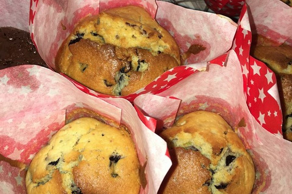 Weiße Schokoladen - Blaubeer Muffins