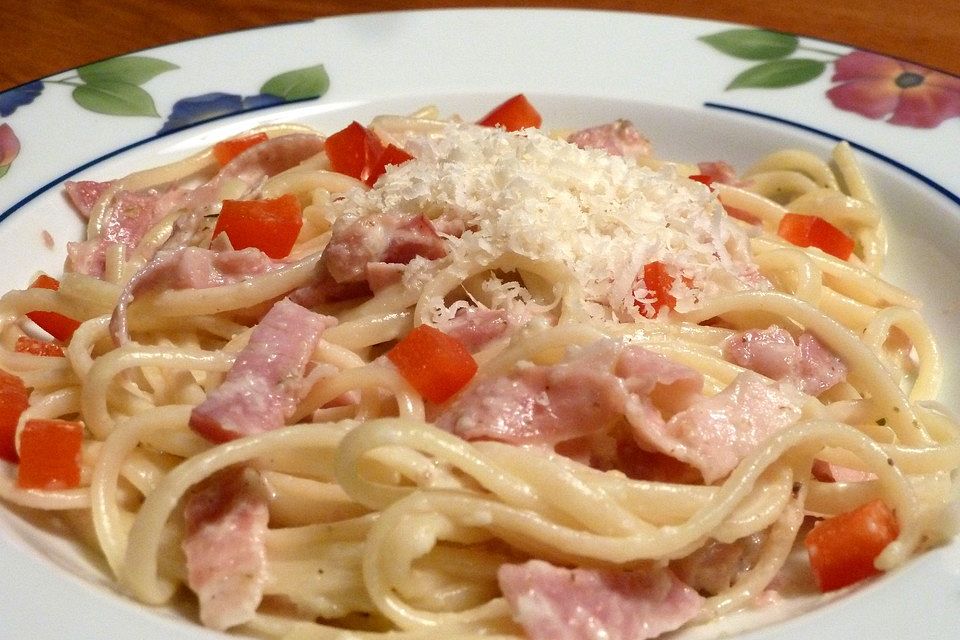 Spaghetti, Art Carbonara à la Eva (ohne Sahne)