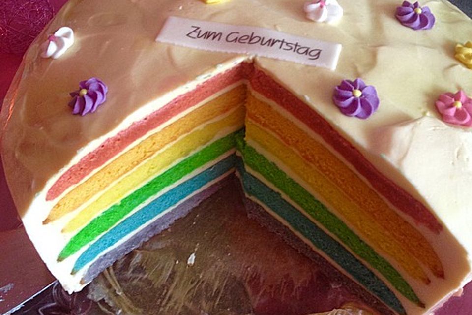 Regenbogenkuchen