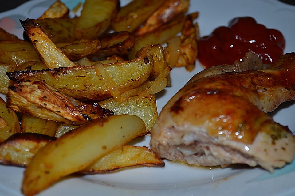 Huhn mit Zitronenfüllung und Sellerie