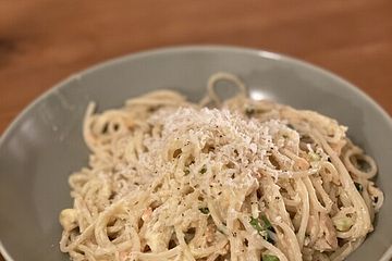Lachsspaghetti à la Carbonara