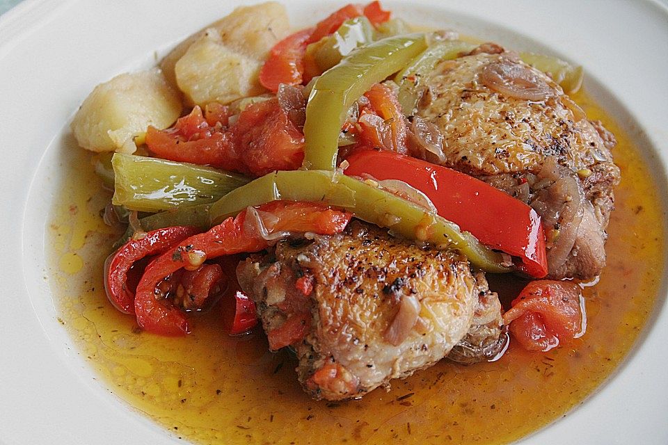 Hähnchentopf mit Paprika Hähnchentopf mit Paprika