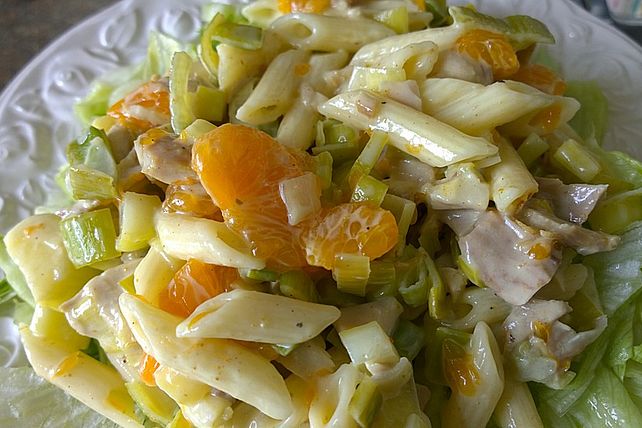 Geflügel - Nudel - Salat mit Mandarinen von roteadelline| Chefkoch