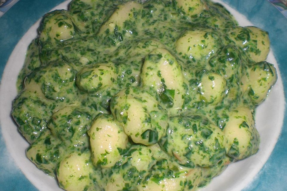 Gnocchi in Spinatkäsesoße