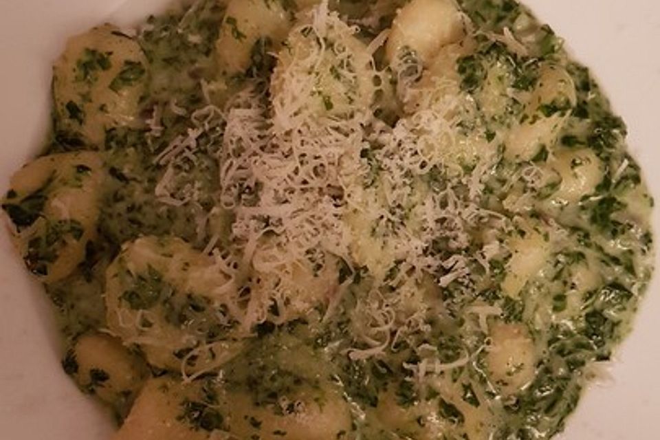 Gnocchi in Spinatkäsesoße