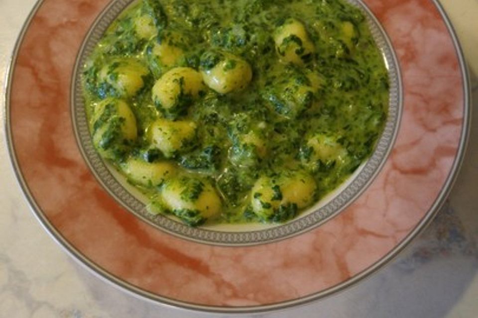 Gnocchi in Spinatkäsesoße