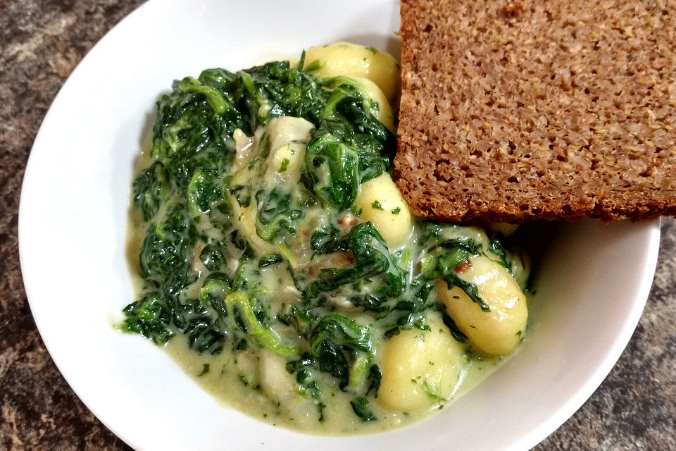 Gnocchi in Spinatkäsesoße