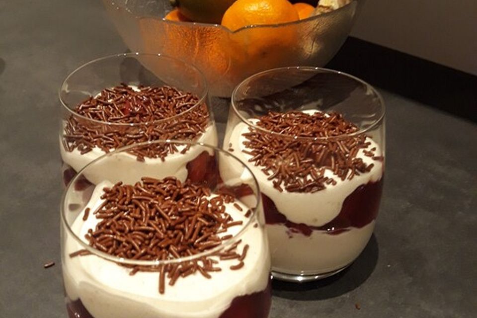 Punschkirschen mit Zimt - Mascarpone