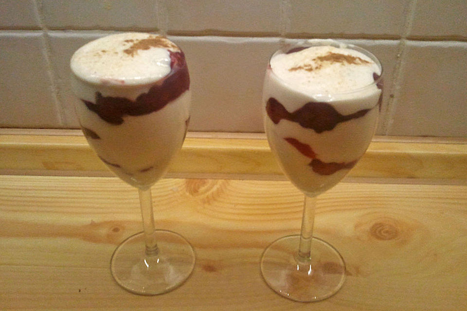 Punschkirschen mit Zimt - Mascarpone