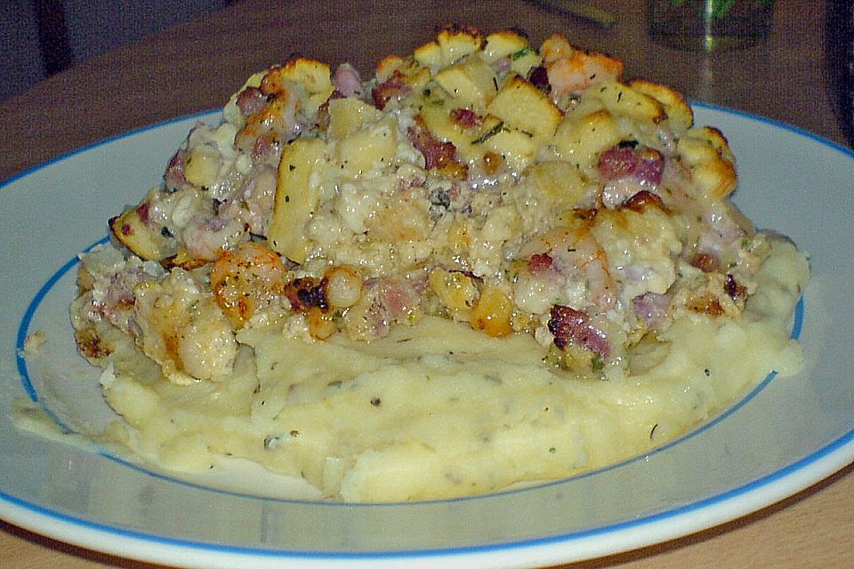 Kabeljau mit Apfel-Sahne-Haube