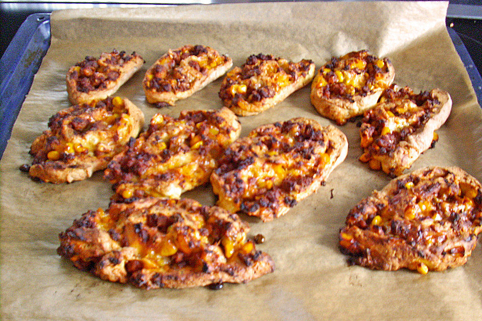 Pizza - Schnecken mit Quark - Öl - Teig