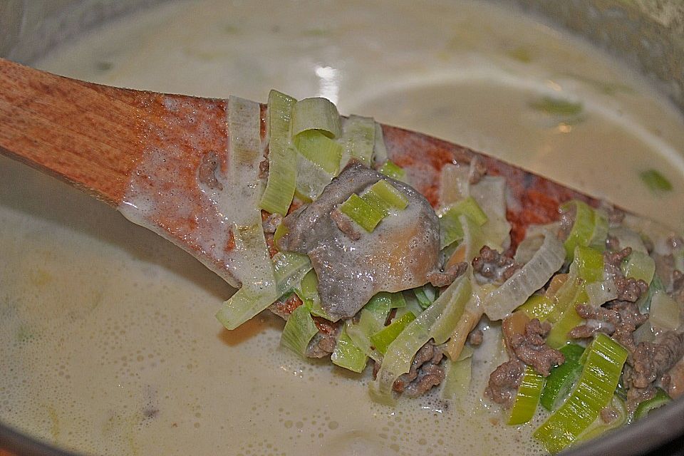 Champignon - Lauch Käsesuppe