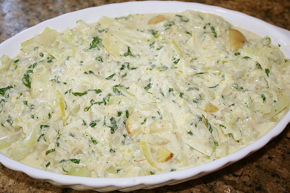 Kohlrabieintopf mit Käse