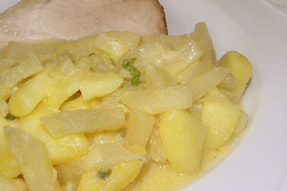 Kohlrabieintopf mit Käse