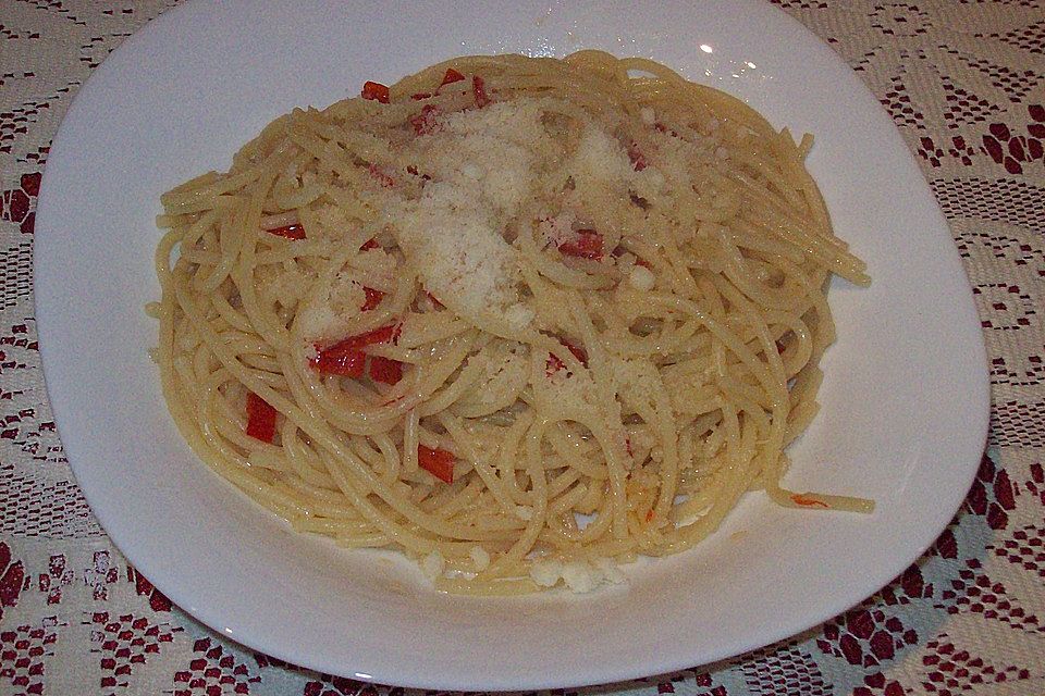 Spaghettini aglio, olio e peperoncino