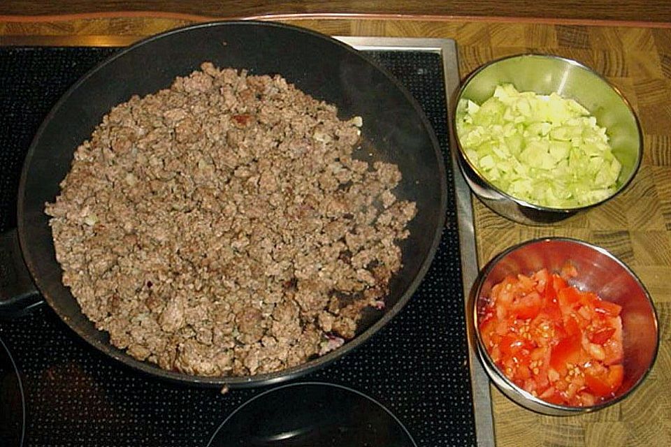 Mettpfanne mit Gemüse Mettpfanne mit Gemüse