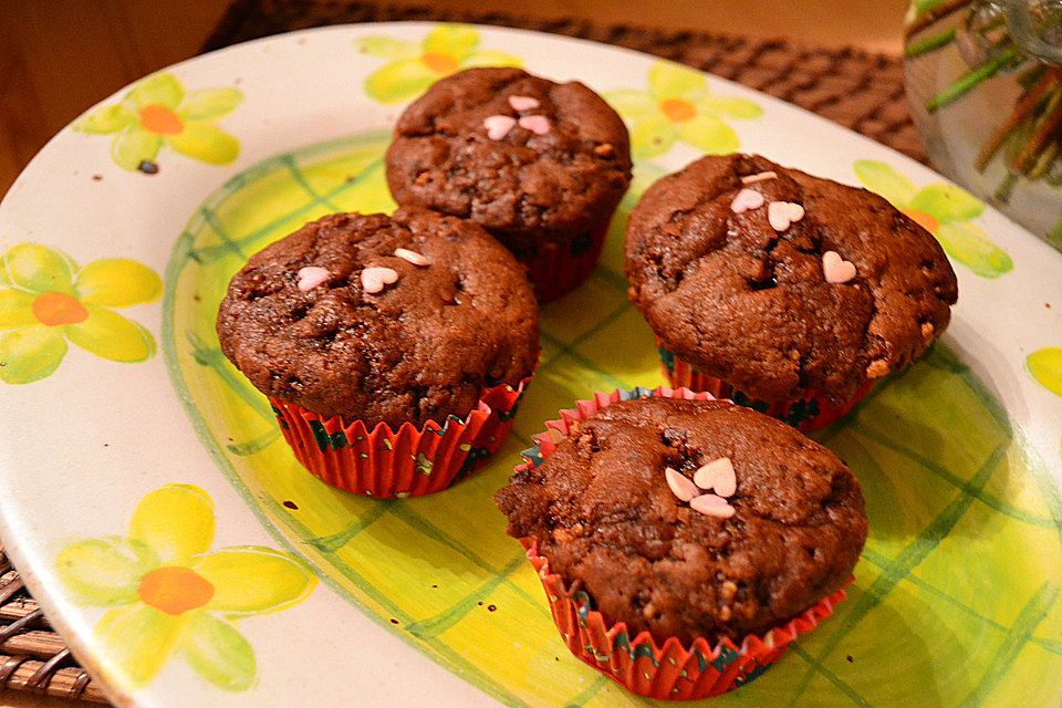 Glitzer - Schoko - Muffins mit Baileys und Krokant