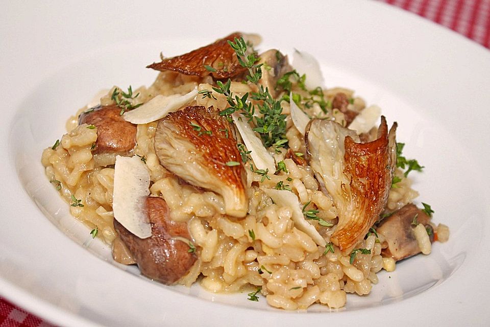 Risotto mit Champignons und Austernpilzen